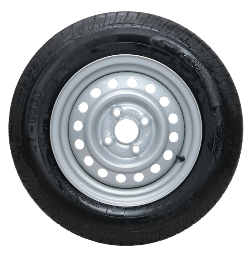 Komplettrad Anhänger - 155R13C - Lochkreis: 4x100 - Tragfähigkeit: 615 kg - Nabendurchmesser: 57 mm