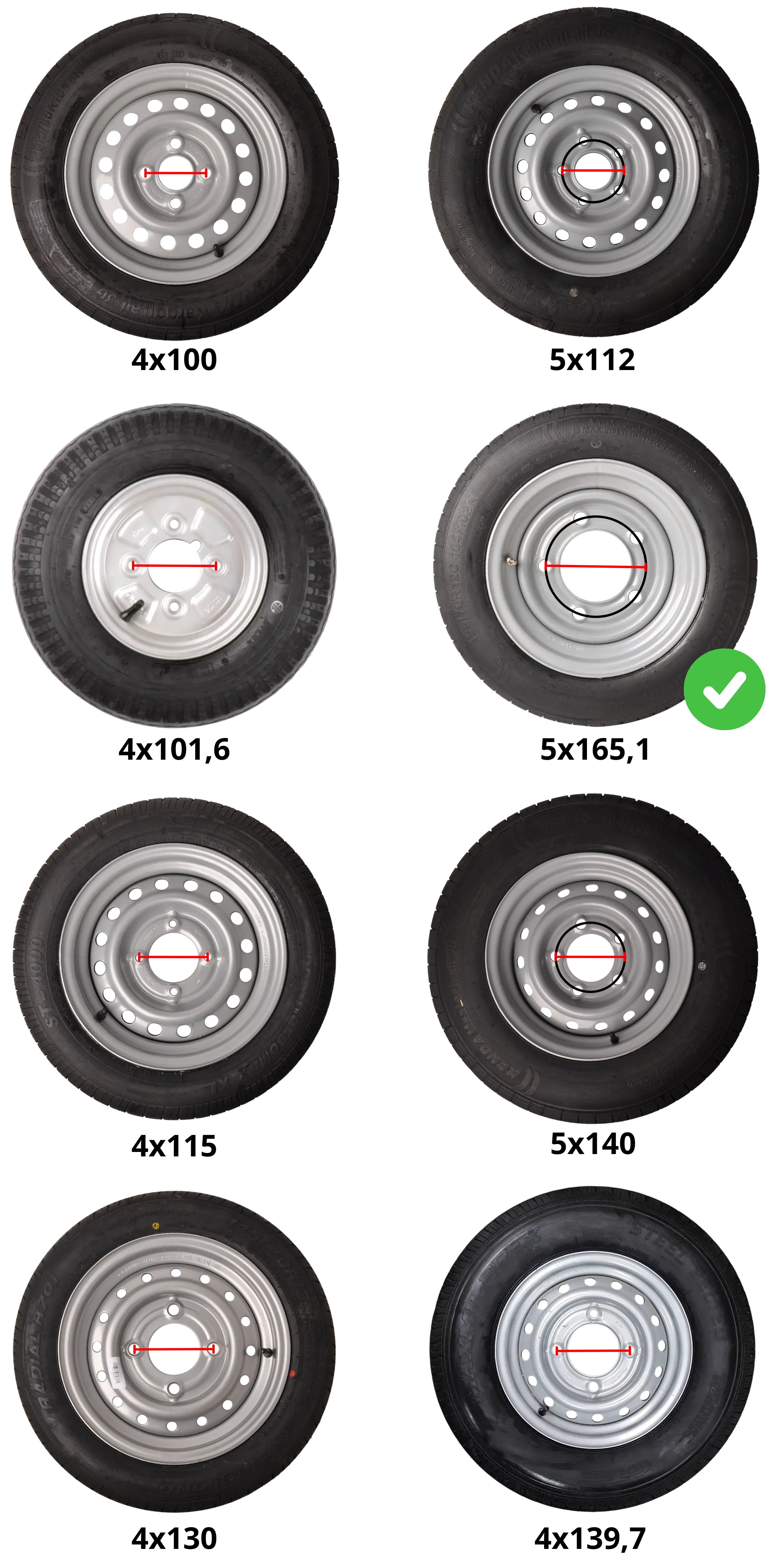 Komplettrad Anhänger - 195/50R13 - Ifor Williams - Lochkreis: 5x165,1 - Tragfähigkeit: 900 kg - Nabendurchmesser: 114,6 mm - Image 7