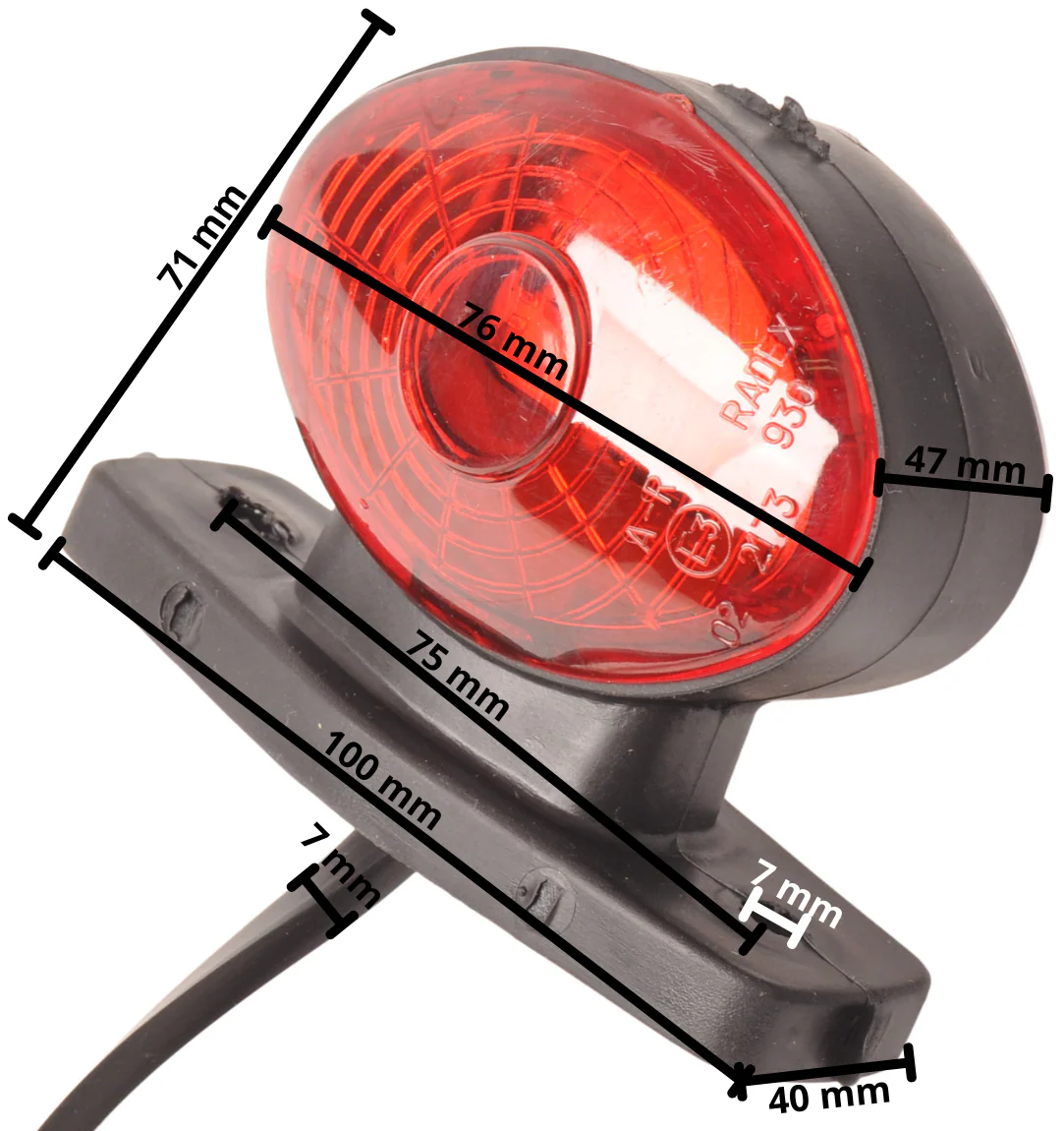 Radex 935 Begrenzungsleuchte  - rot/weiß - LED - mit 500 mm Flachbandkabel/Schnellsteckverbindung - Image 6