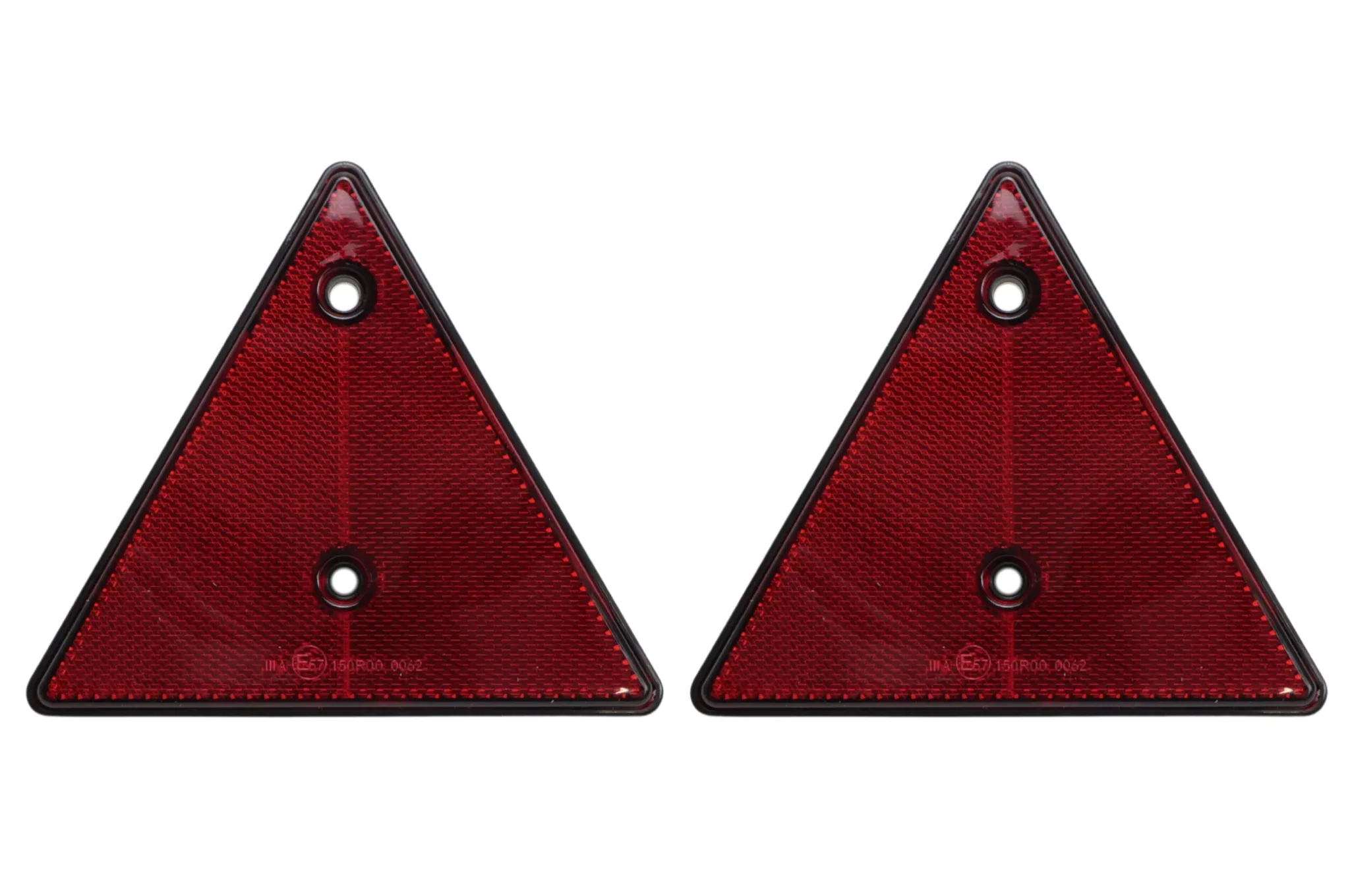 Roter dreieckiger Reflektor - 153x130 mm - Mittenabstand 70 mm - 2 Stück - Image 2