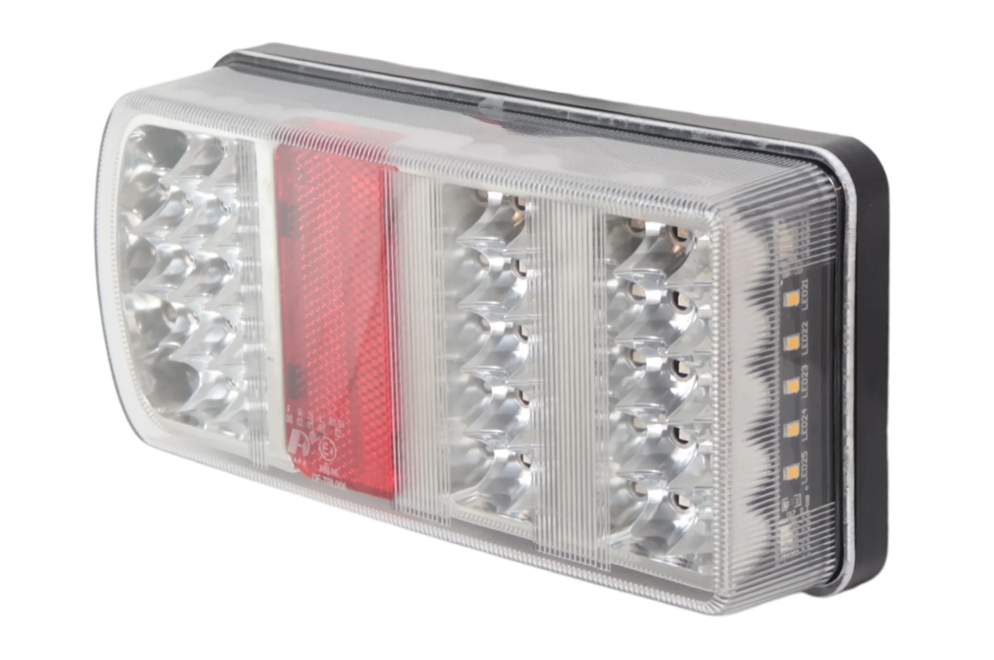 Anhänger Rückleuchte - Cantonal LED - links - 228x106x55 mm - lose Drahtanschluss - alle Funktionen
