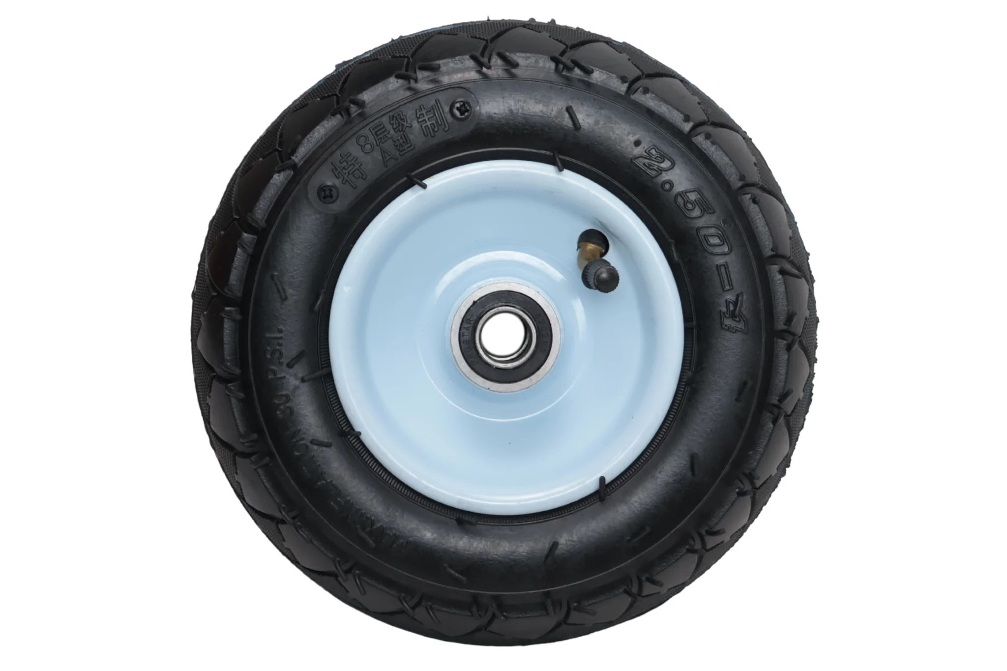 Sackkarrenrad - 2.50-4 - Luftreifen und Stahlfelge - maximale Belastung 100 kg - Achsloch/Nabendurchmesser: 16 mm - inklusive Kugellager - Image 3