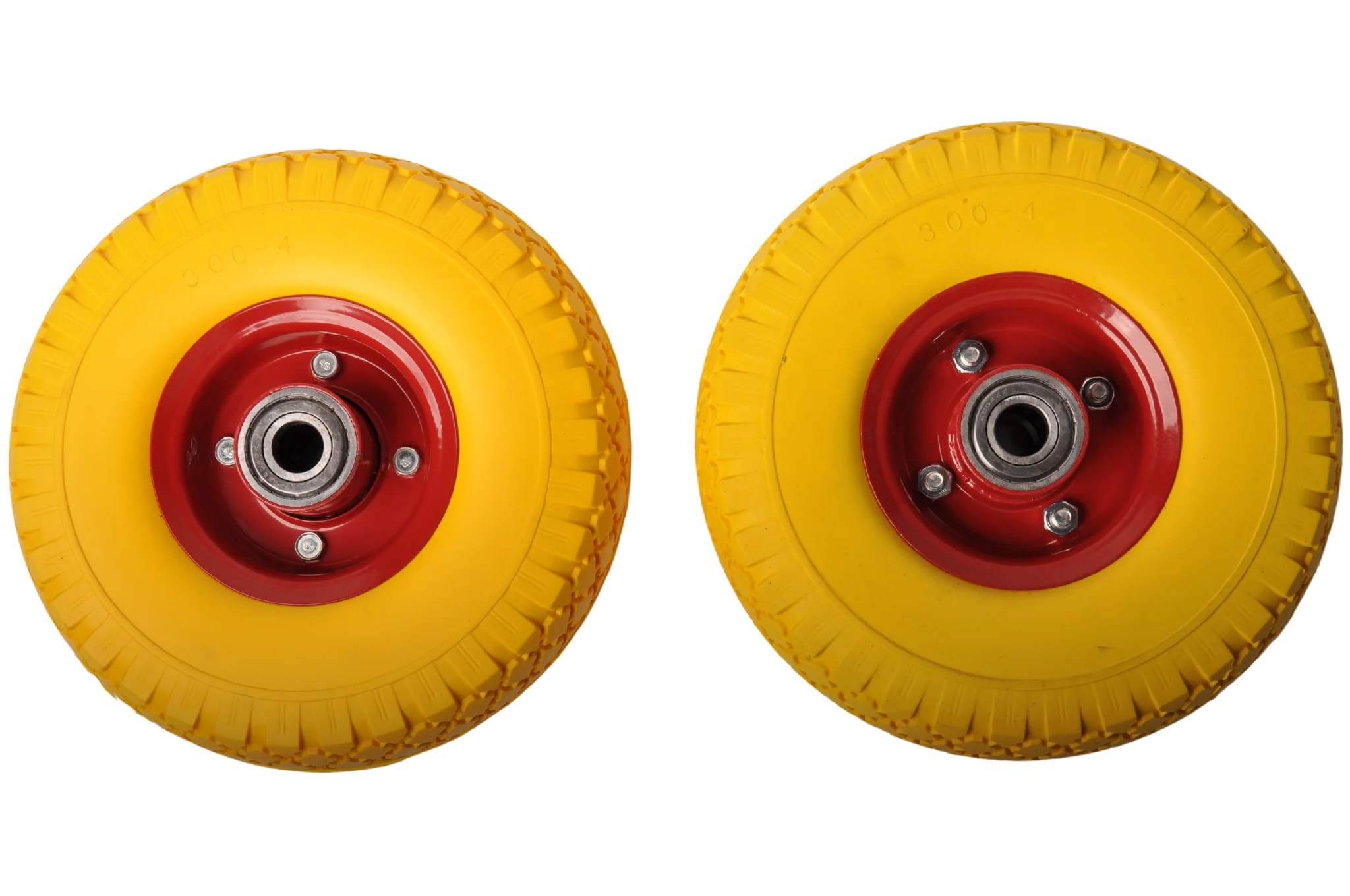 2 Stück Sackkarrenräder - 3.00-4 - pannensichere Vollgummi - Achse: 20 mm - Nabenlänge: 75 mm - Image 3