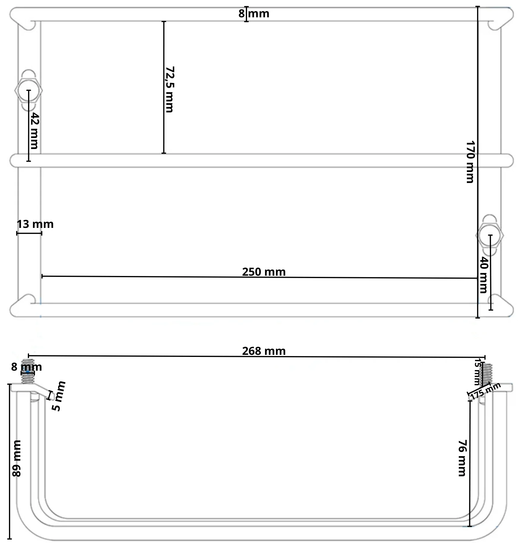 Satz von 2 Schutzgitter - Stahl - 260x170x80 mm - u.a. geeignet für Aspöck Multipoint - Image 5