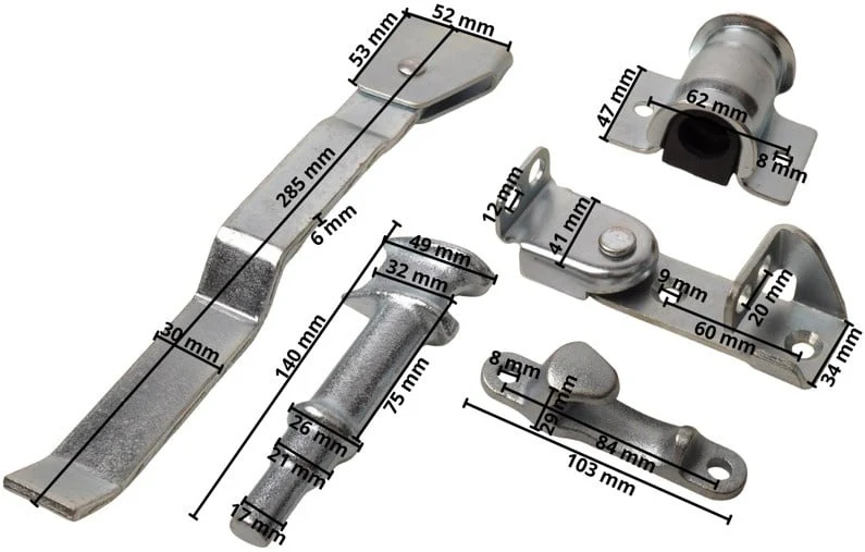 Verzinktes Stangenschloss - links - für Ø22 mm Stange - Image 10