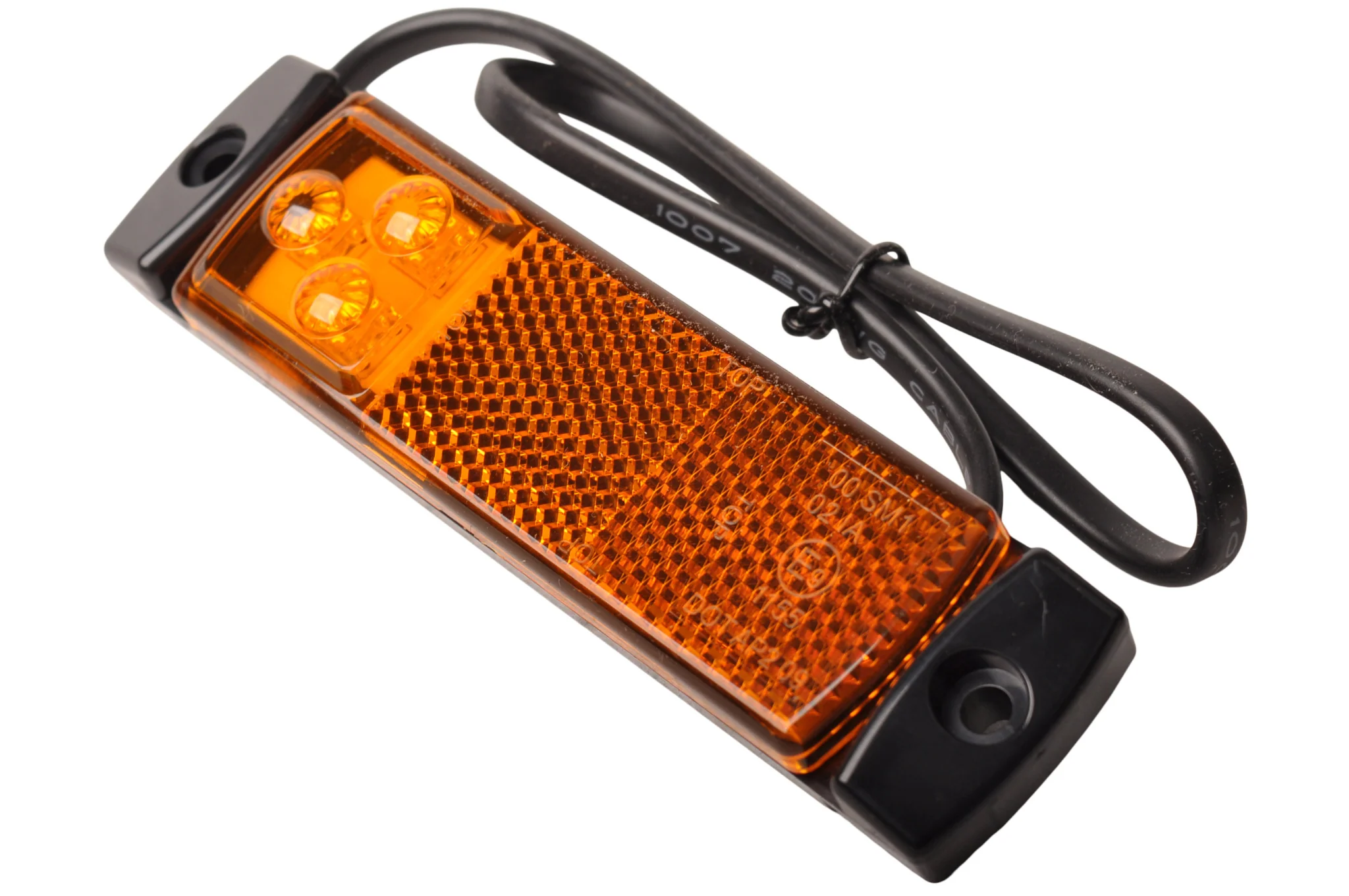 Rechteckige orange/gelbe Begrenzungsleuchte - 2-Draht-Anschluss mit losem Kabel - LED