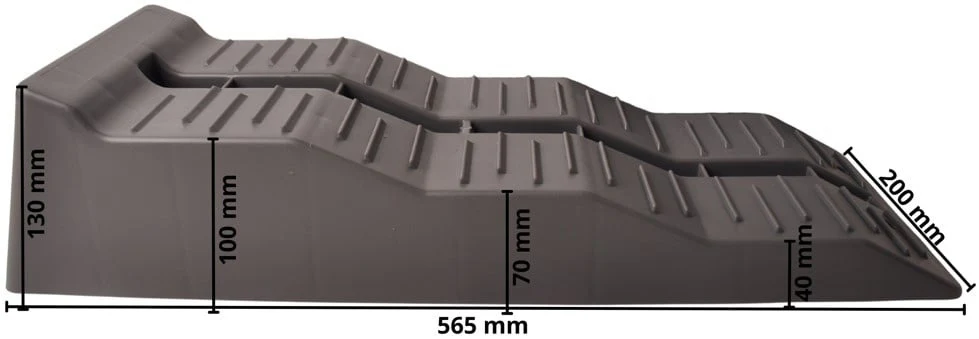Set aus 2 grauen Auffahrkeilen/Ausgleichskeilen - 565x200x130 mm - 5000 kg maximale Tragfähigkeit - Image 10