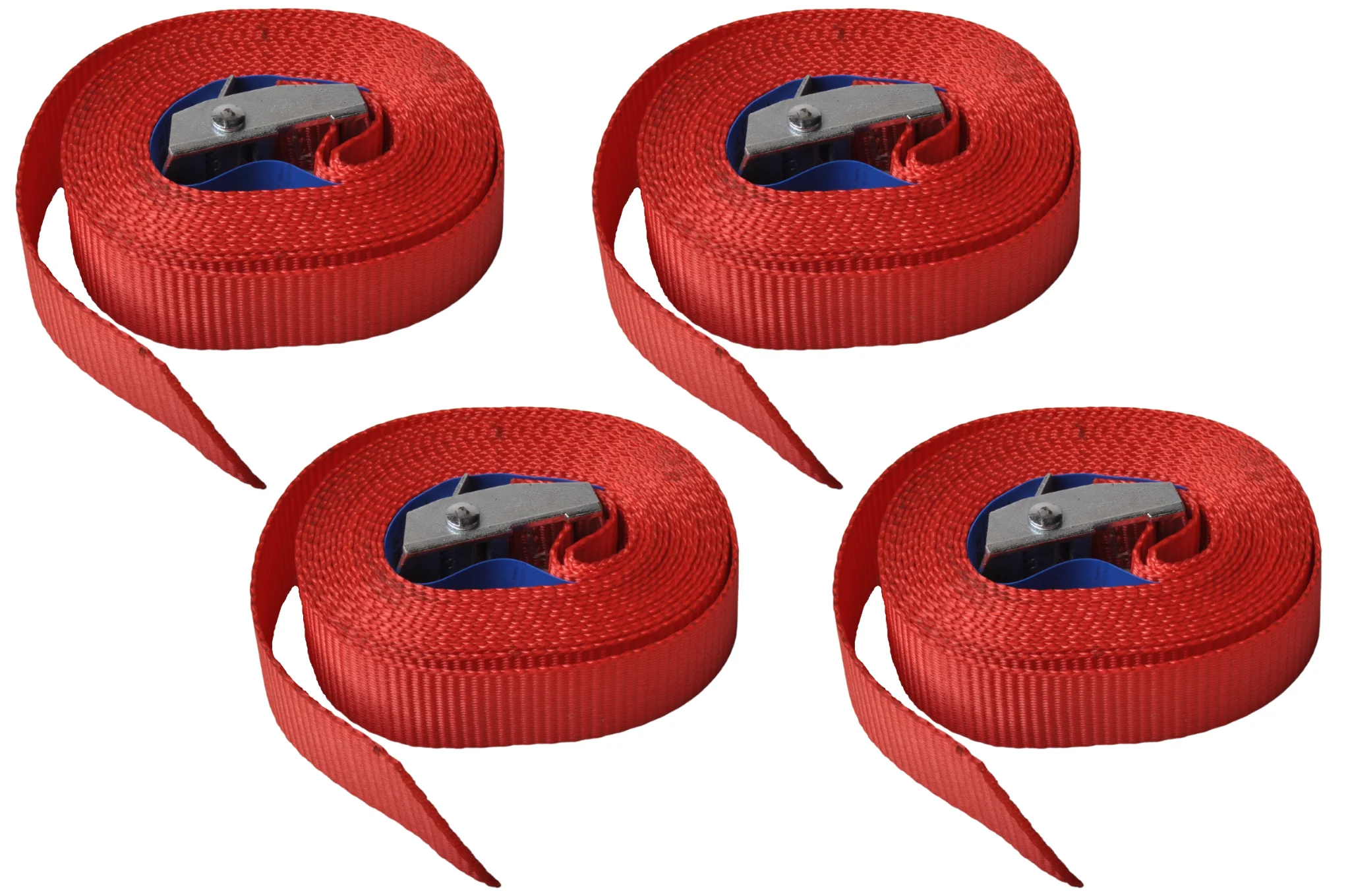 4 Stück Spanngurte - 300x2,5 cm - rot - Bruchlast 250 kg - Image 3