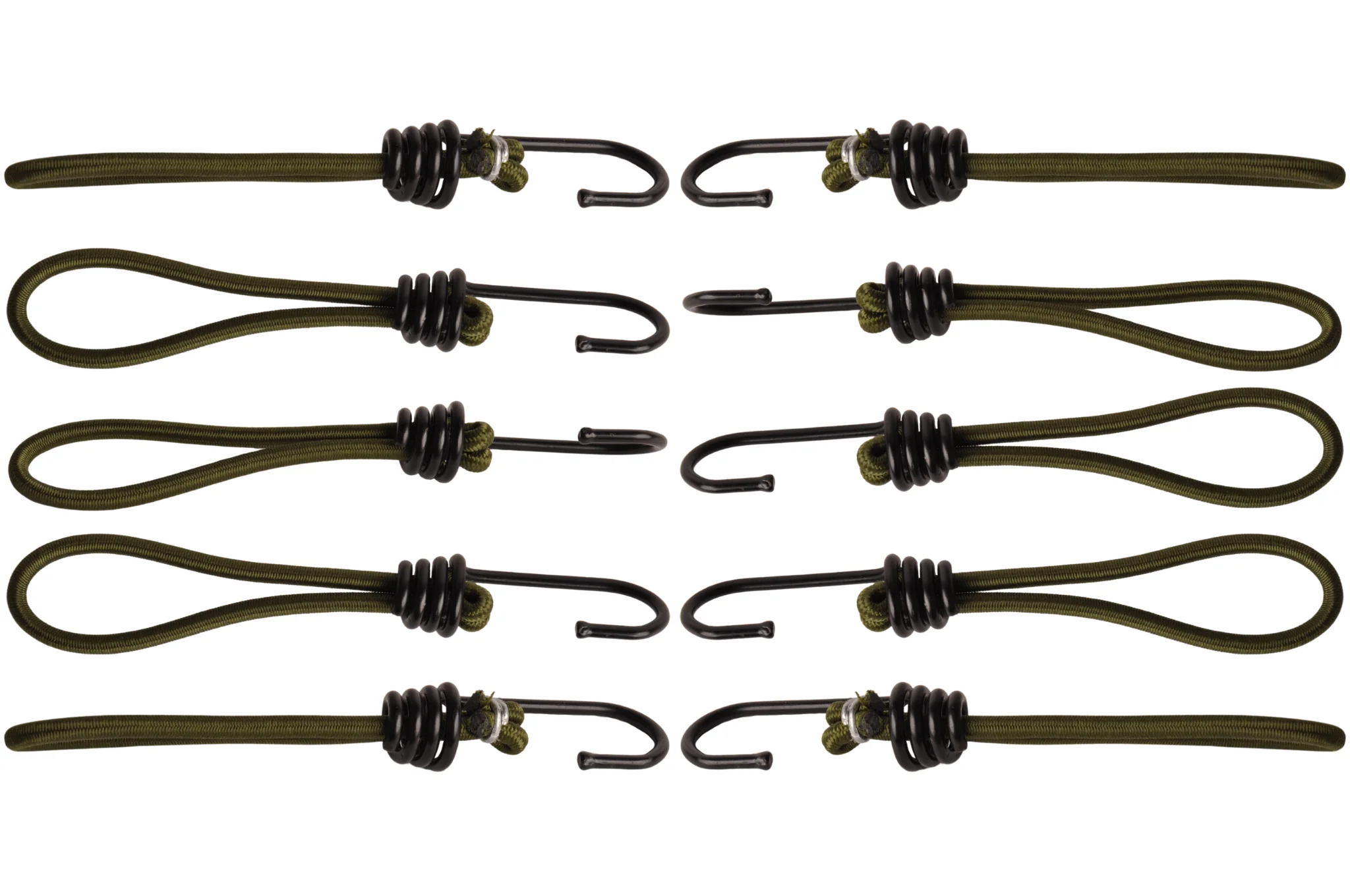 Spanngummis mit Haken - 15 cm - dunkelgrün mit schwarzem Haken - Image 3