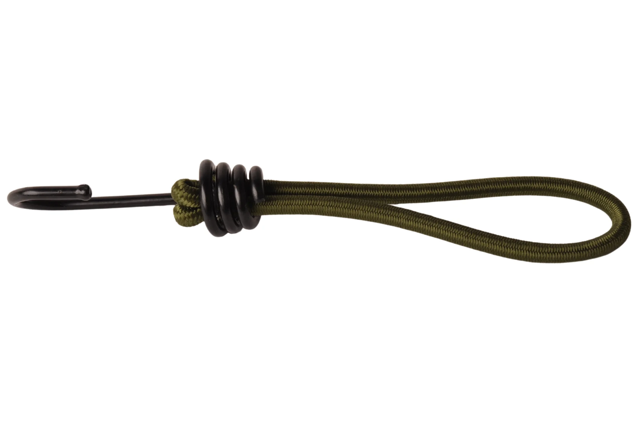 Spanngummis mit Haken - 15 cm - dunkelgrün mit schwarzem Haken - Image 4