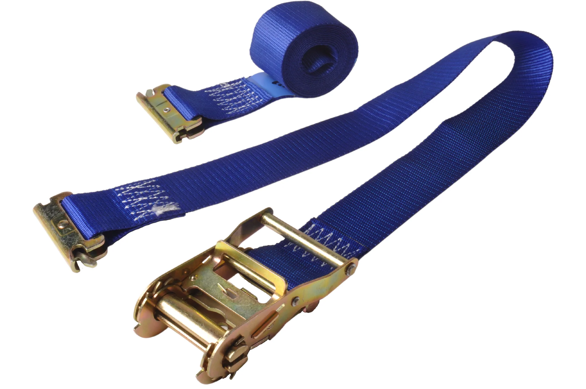 Spanngurt - 400x5 cm - blau - Brechlast 500 kg - 2-teilig - inkl. Ratsche und Sicherungsring - Image 2