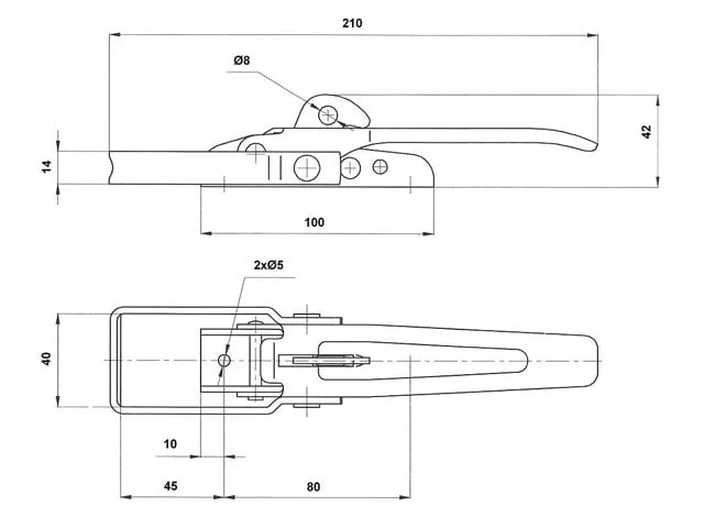 Spannverschluss für Seitenbordwände von Anhängern auf Platte - 100 x 27 mm - Image 2