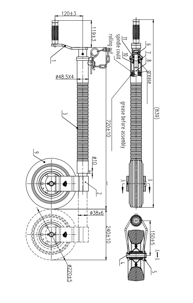 Stützrad - 48 mm - gerippt - Tragfähigkeit: 250 kg - Stahlfelge - geeignet für IFor Williams - Image 7