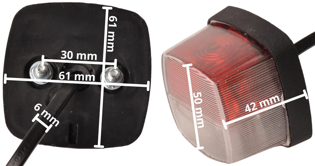 Aspock squarepoint Begrenzungsleuchte rot/weiß - 2 Meter DC-Kabel 2x0,75 mm² - Image 5