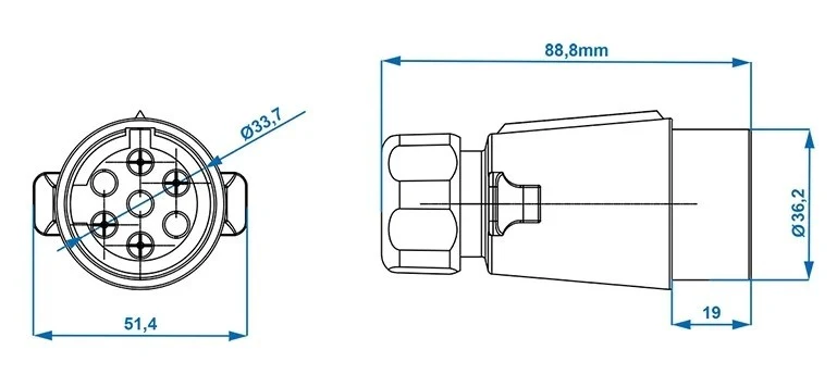 Anhängerstecker 7-poliger Kunststoff-Flachstecker - Image 5