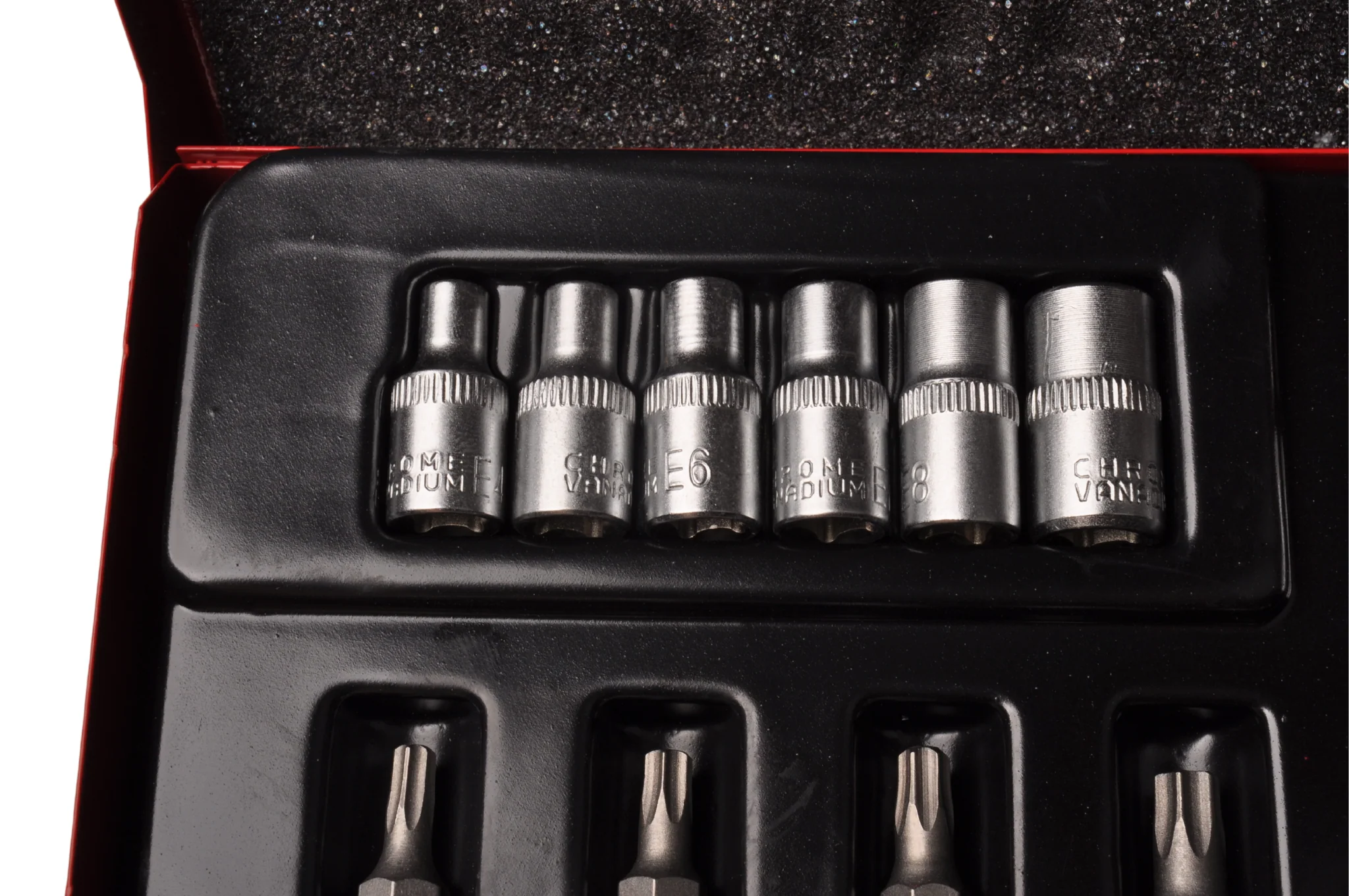 Steckschlüssel + Bitsatz 1/4 1/2 Torx - in Metallbox - Chrom-Vanadium Qualität - Image 3