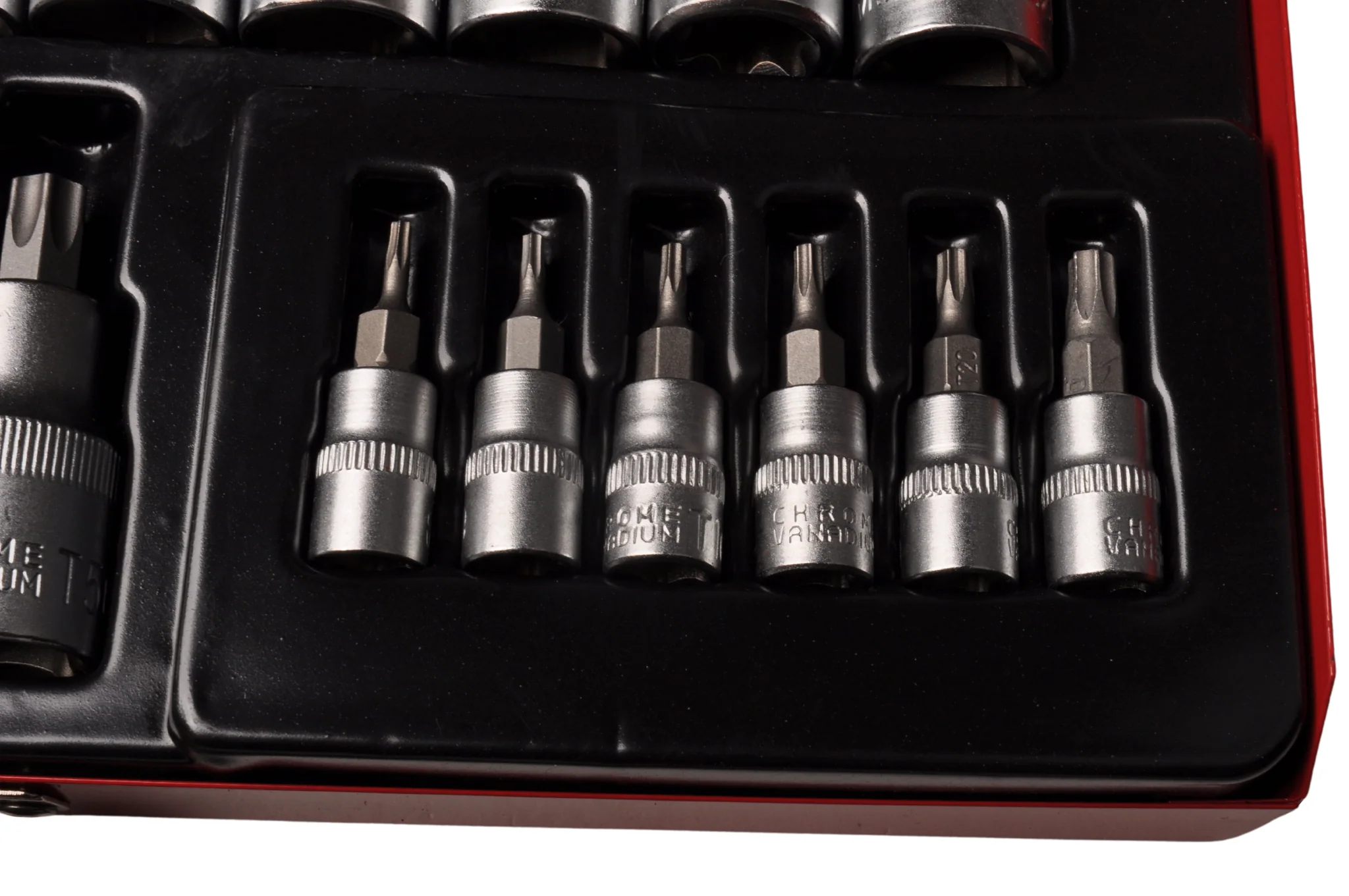 Steckschlüssel + Bitsatz 1/4 1/2 Torx - in Metallbox - Chrom-Vanadium Qualität - Image 5