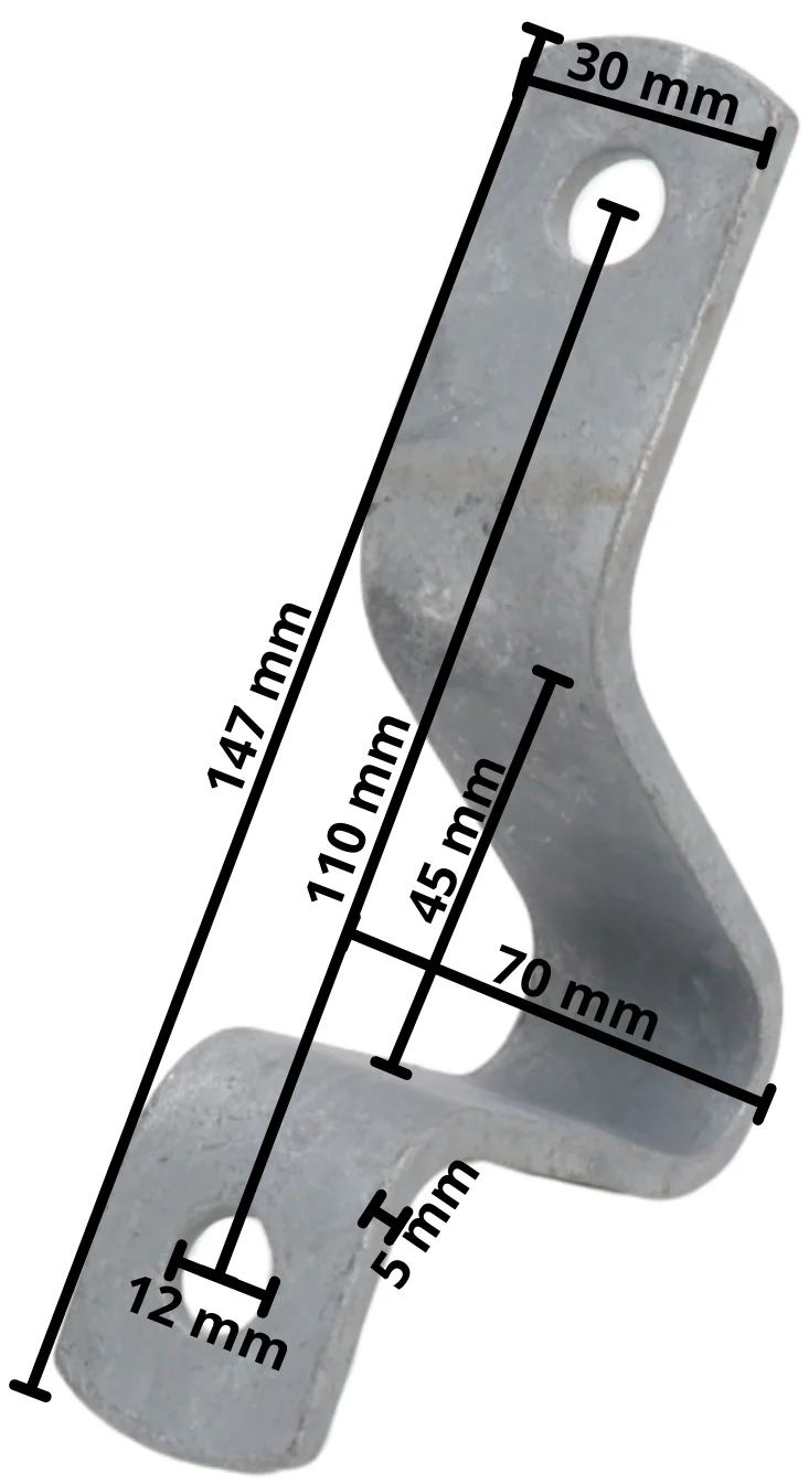 Stützbock Deichsel 2 Löcher (110 mm Mittenabstand) - Image 6