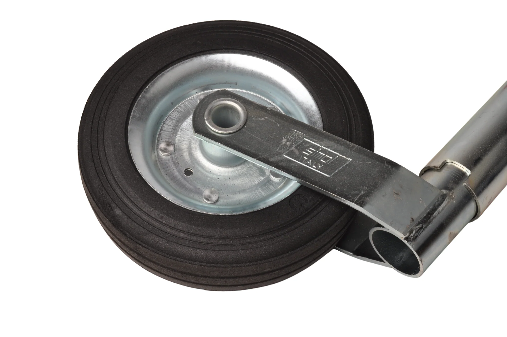 Premium-Stützrad - 48 mm - Tragfähigkeit: 150 kg - Seitenkurbel und Gummireifen auf Stahlfelge - Image 3