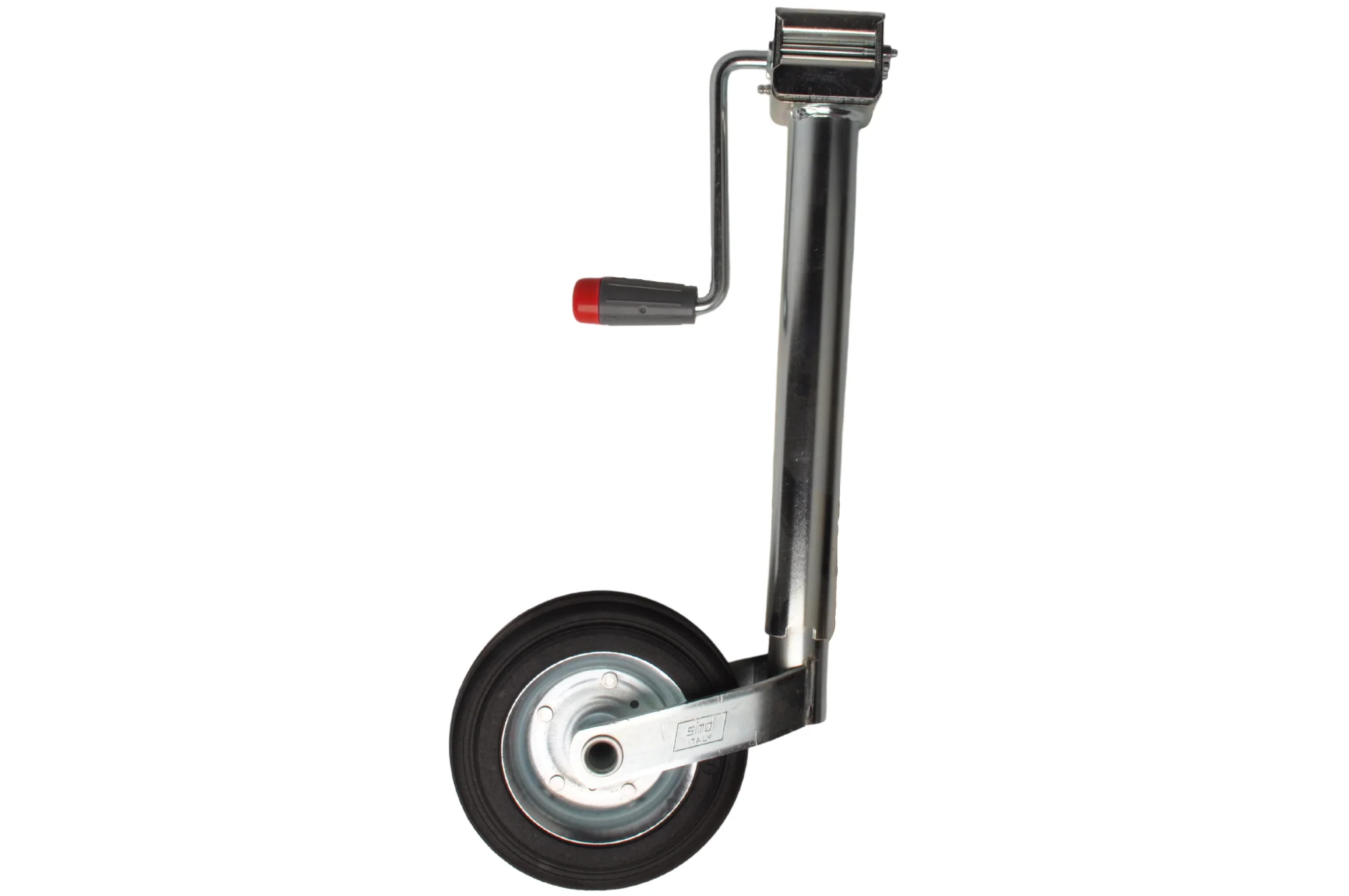 Premium-Stützrad - 48 mm - Tragfähigkeit: 150 kg - Seitenkurbel und Gummireifen auf Stahlfelge - Image 5