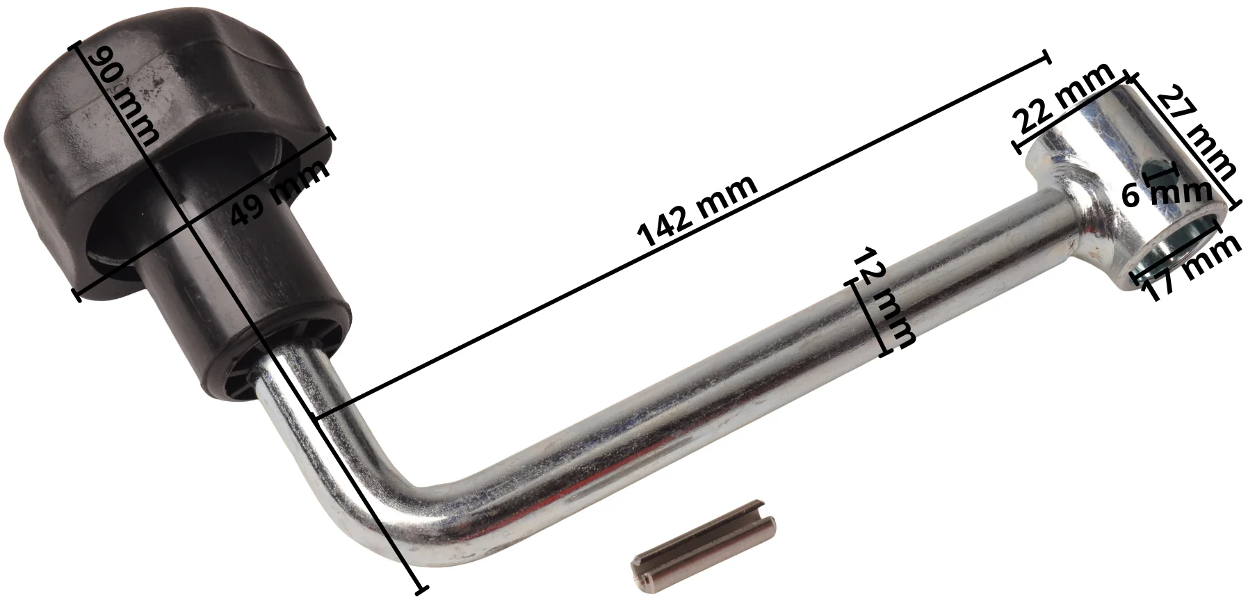 Ersatz Handkurbel  für automatisches Stützrad -  17 mm - Image 6
