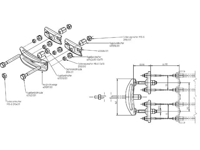 Knott Tandem-Bremsmechanismus ohne Gewindeanschluss M10 - Image 7