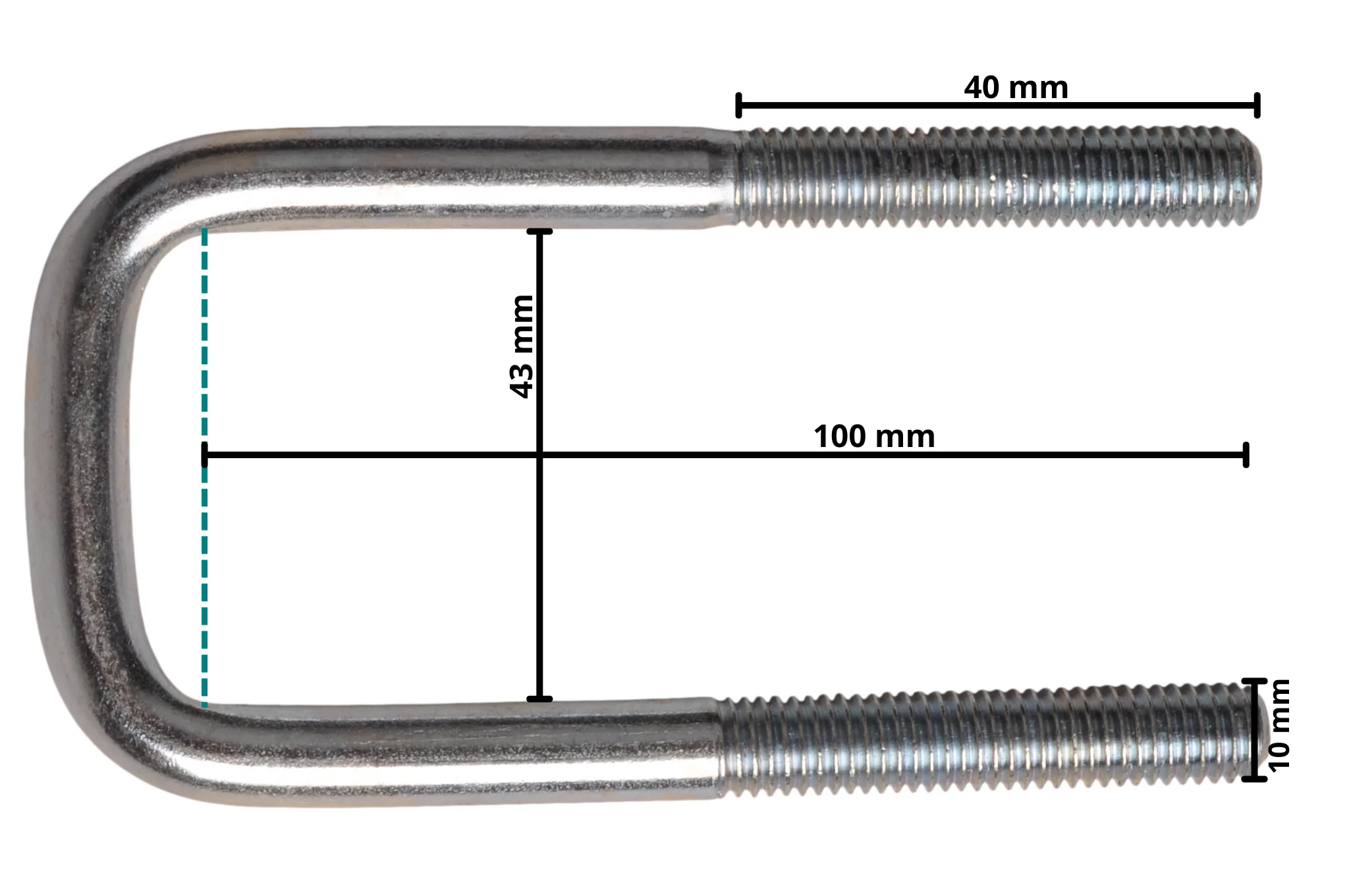 U-Bolzen / Zugöse M10 100x43 mm - Image 4