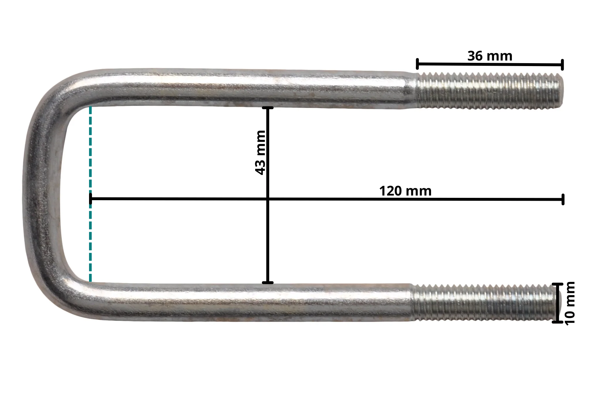 U-Bolzen / Zugöse M10 120x43 mm - Image 4