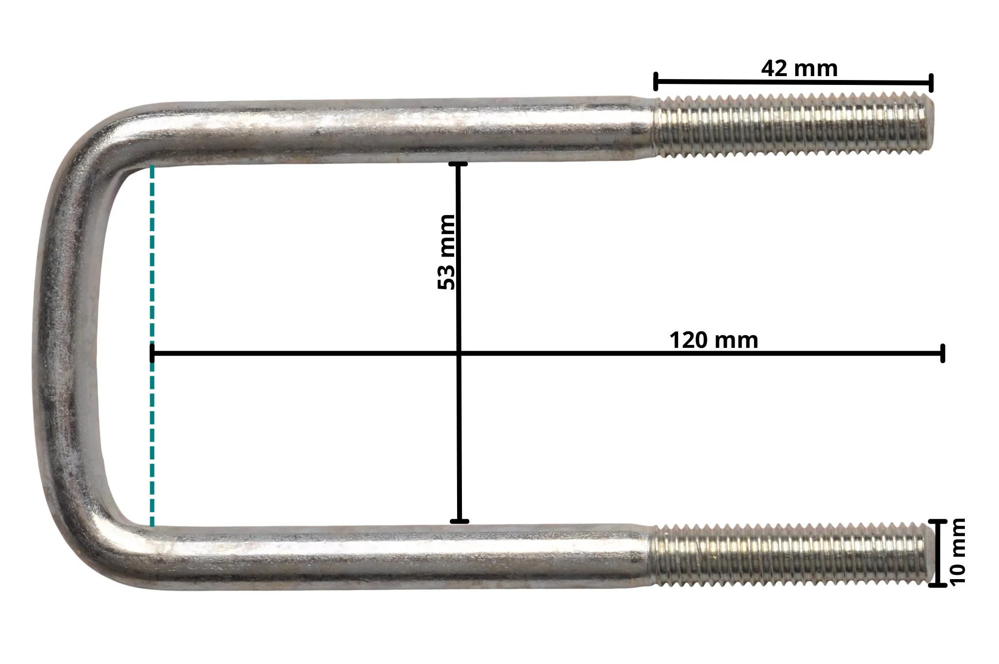 U-Bolzen / Zugöse M10 120x53 mm - Image 4