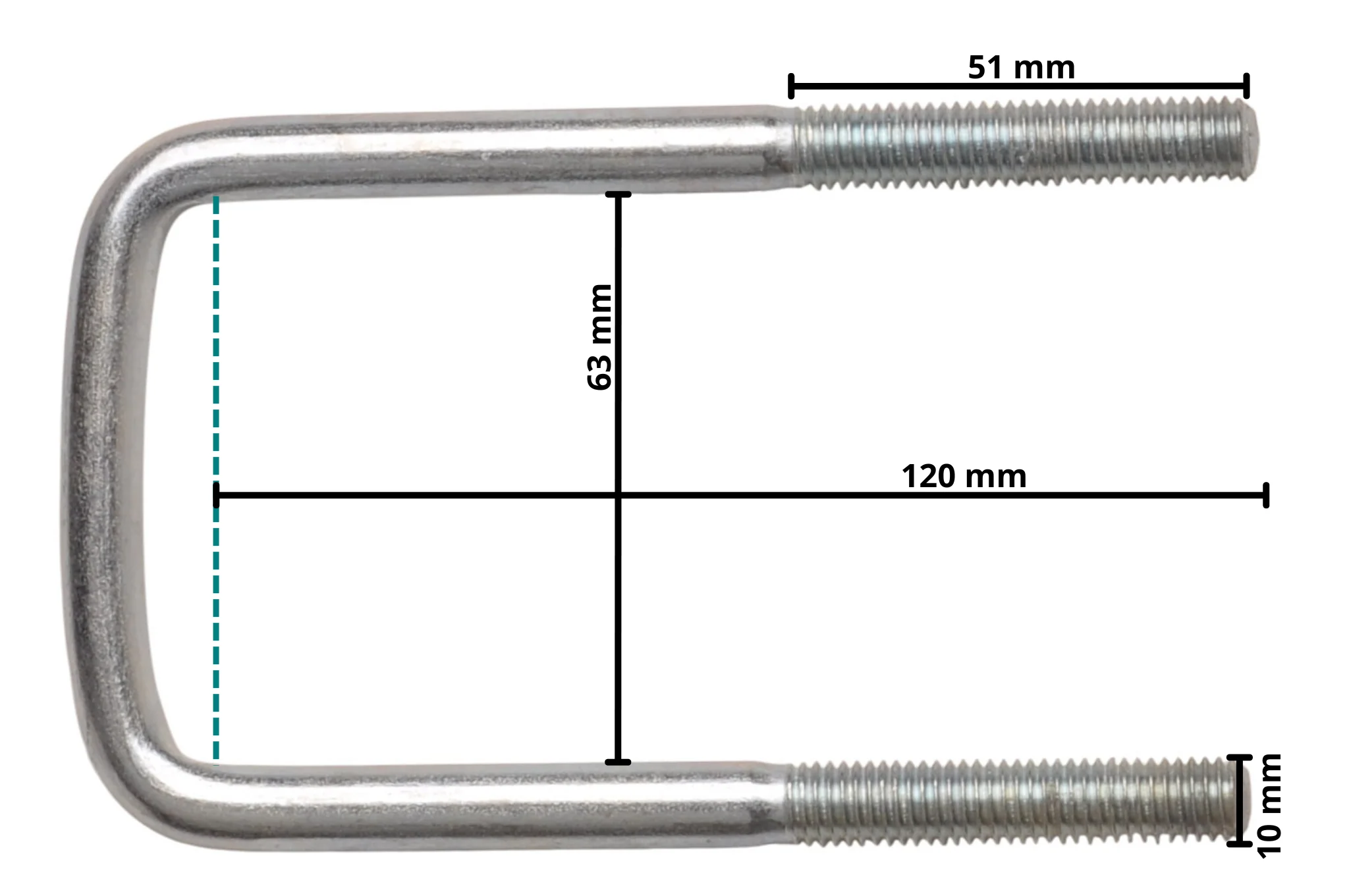 U-Bolzen/Zugöse M10 120x63 mm - Image 4