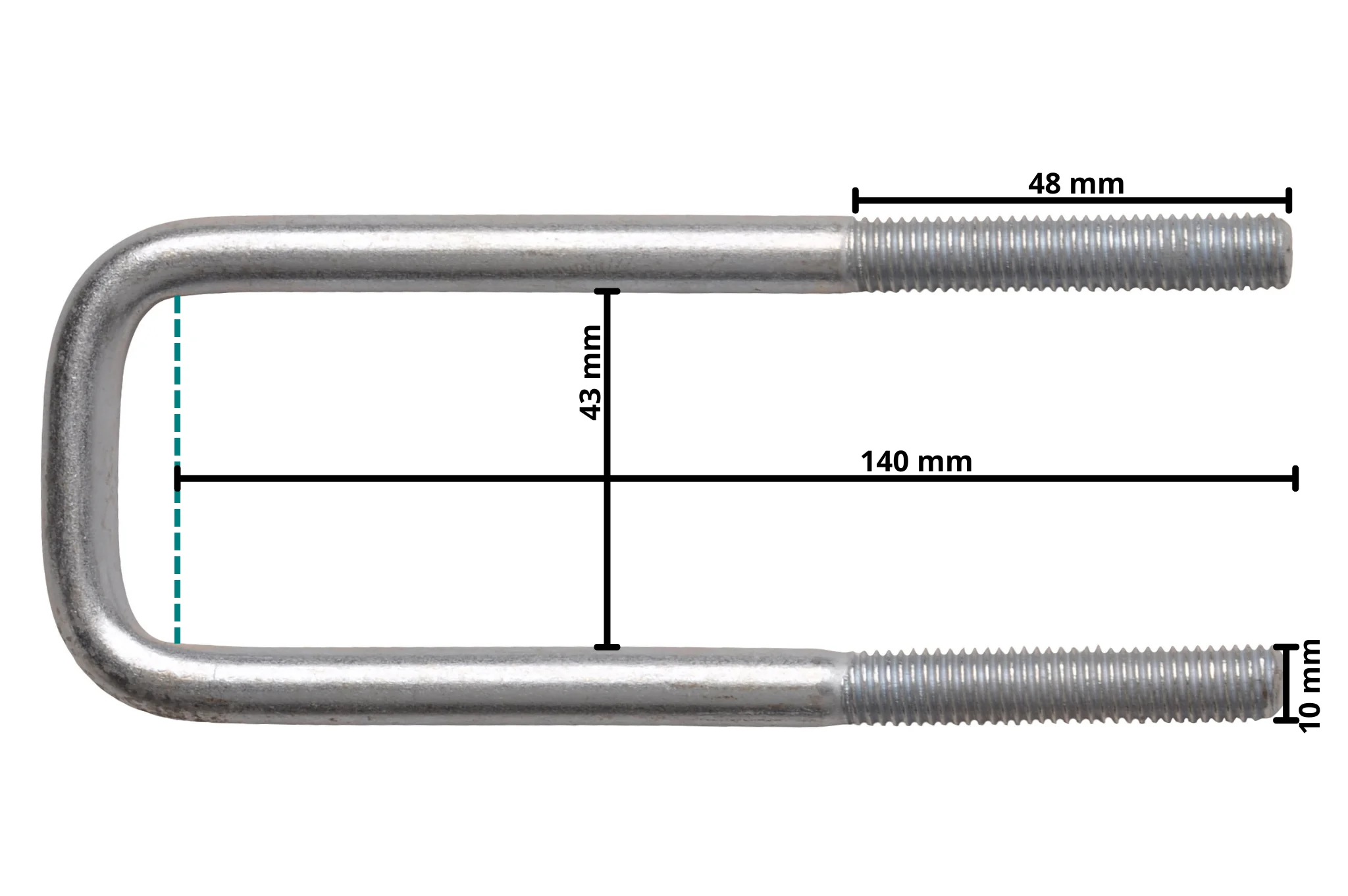U-Bolzen/Zugöse M10 140x43 mm - Image 4