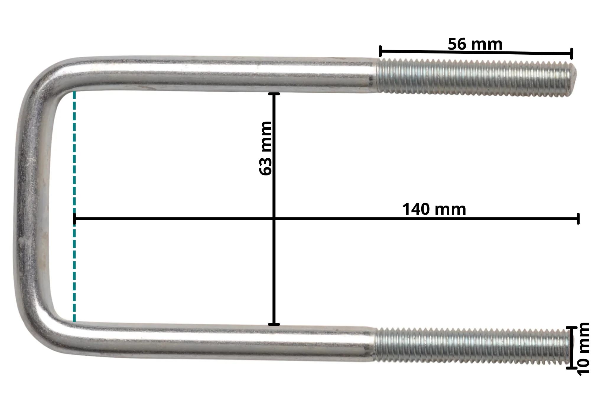 U-Bolzen / Zugöse M10 140x63 mm - Image 4
