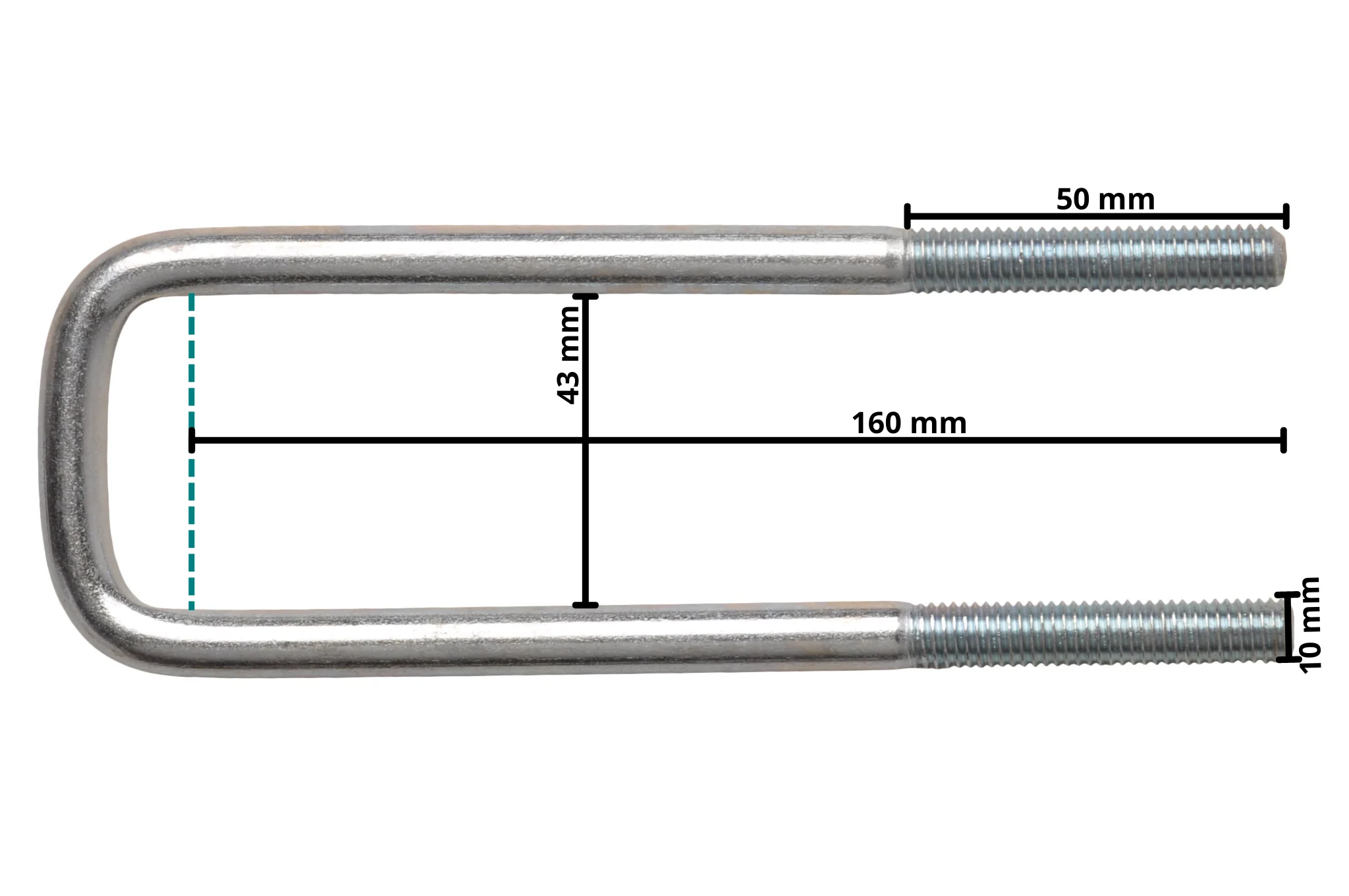 U-Bolzen / Zugöse M10 160x43 mm - Image 4