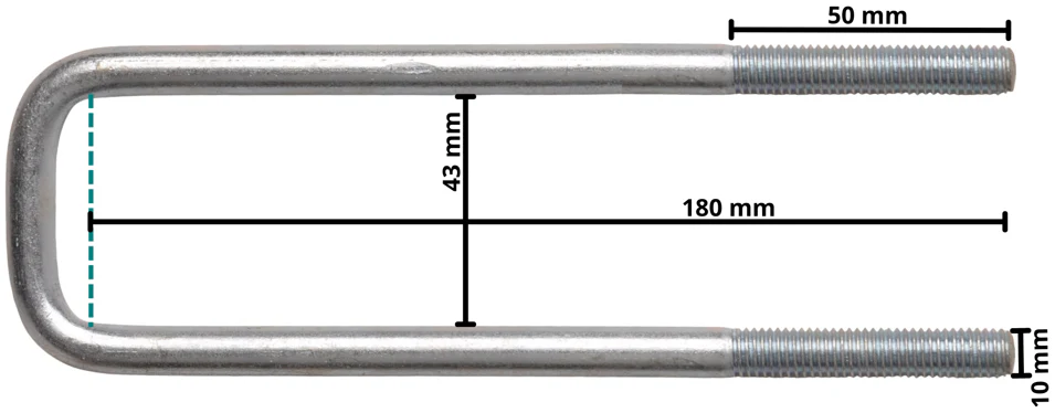 U-Bolzen / Zugöse M10 180x43 mm - Image 4