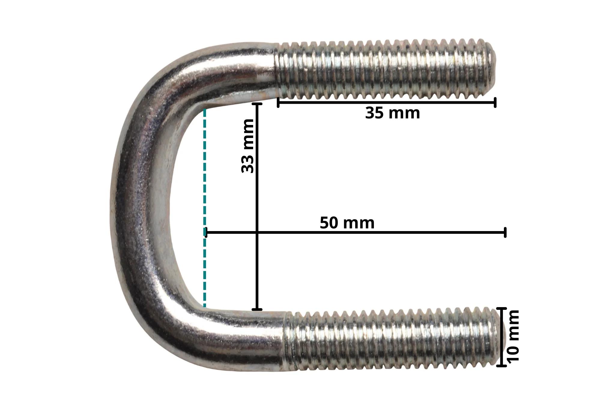 U-Bolzen / Zugöse M10 50x33 mm - Image 4