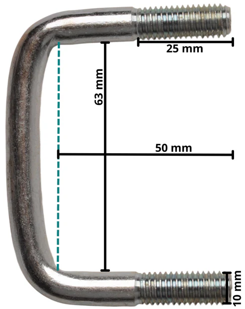 U-Bolzen/Zugöse M10 50x63 mm - Image 4