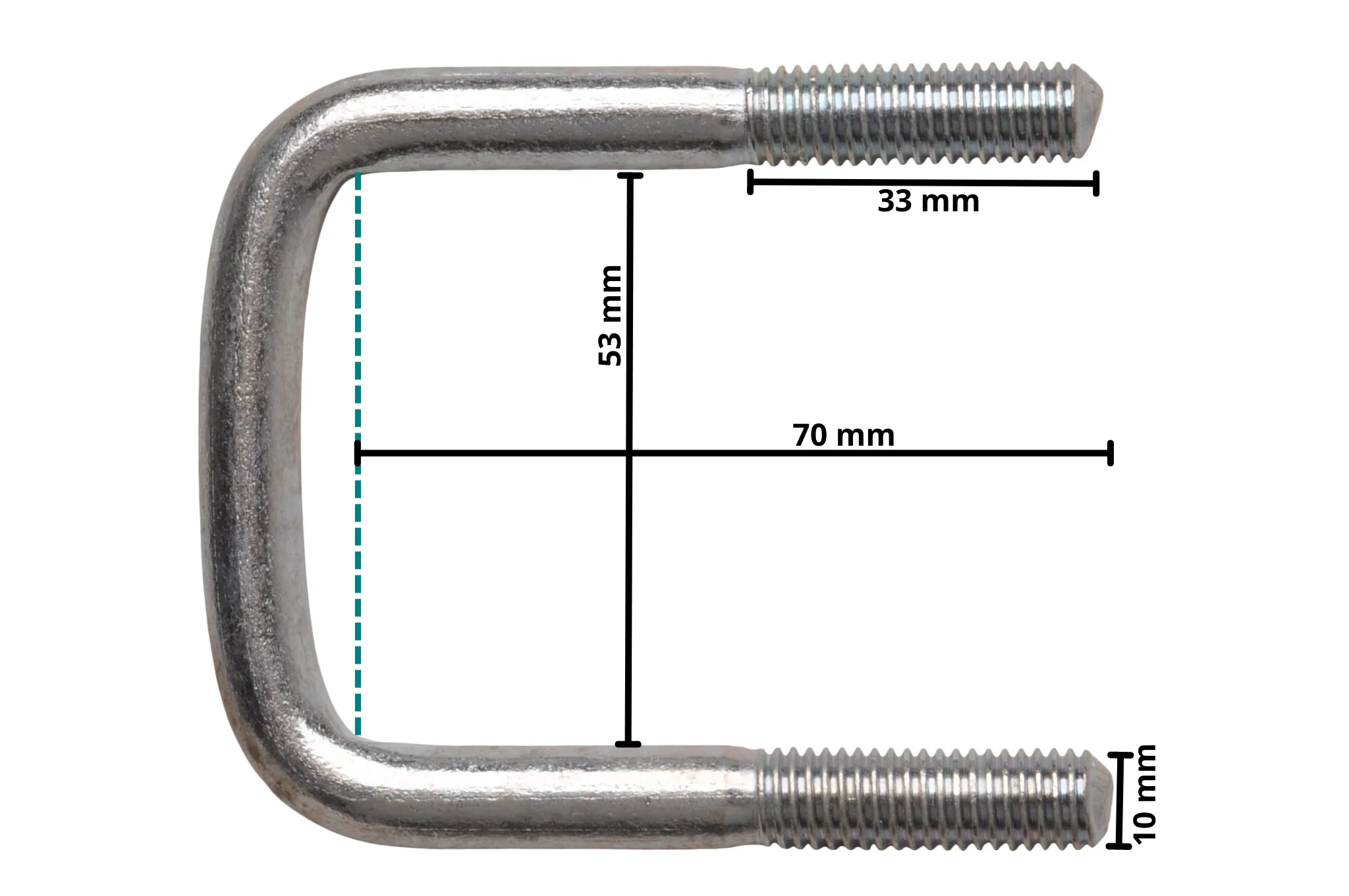 U-Bolzen/Zugöse M10 70x53 mm - Image 4