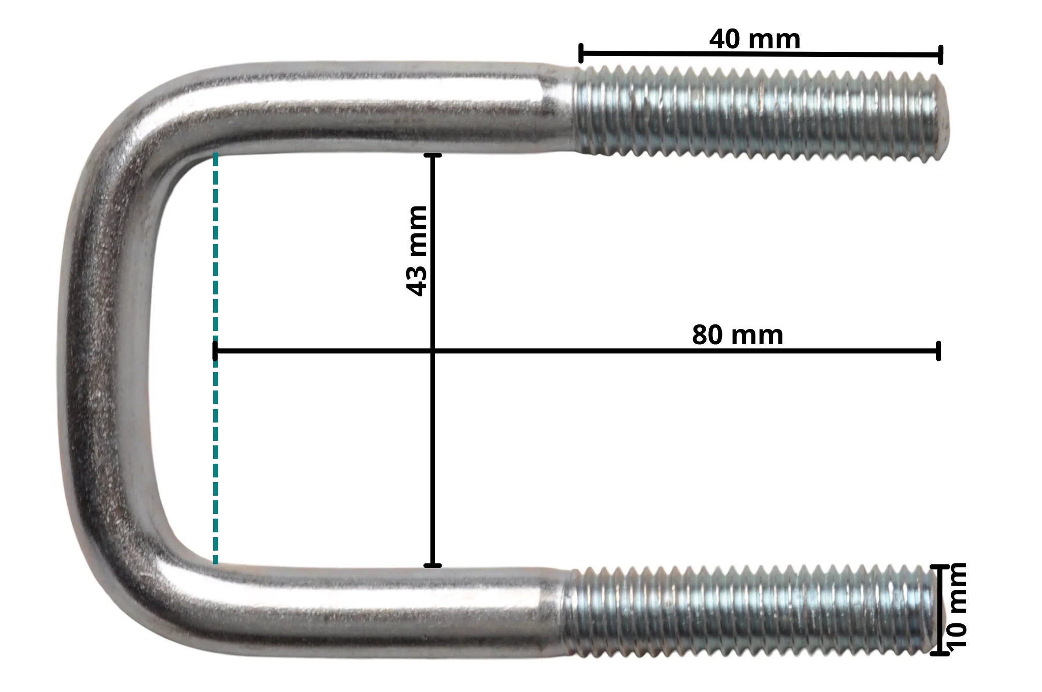 U-Bolzen/Zugöse - M10 - 80x43 mm - Image 4