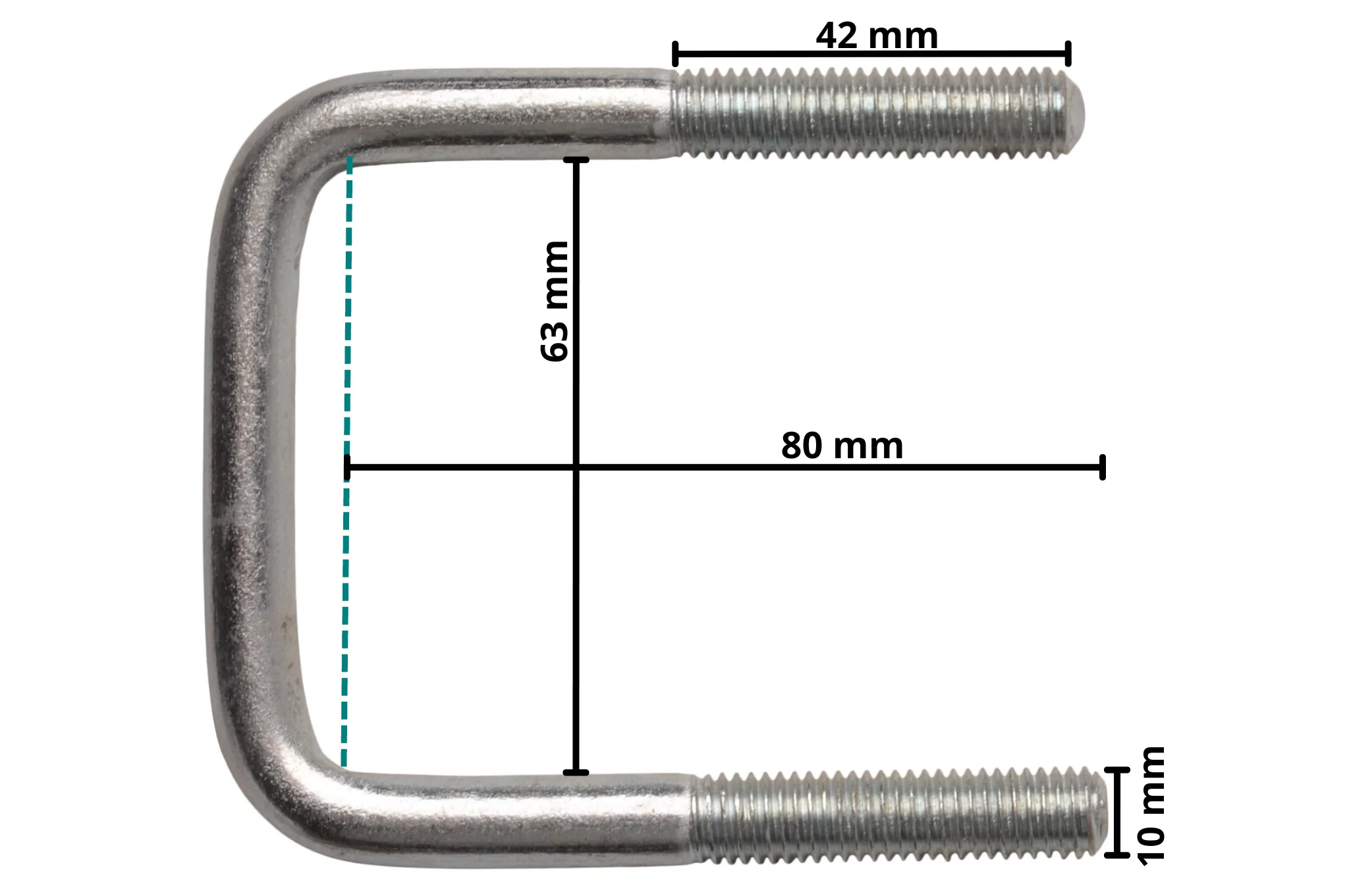 U-Bolzen/Zugöse M10 80x63 mm - Image 4