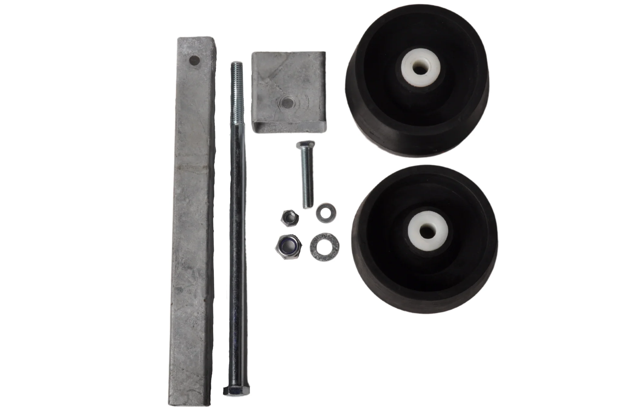 Verstellbarer Bilgenrollensatz schwarz - Vollgummi - 30x30x300 mm - Stahl verzinkt - Image 4