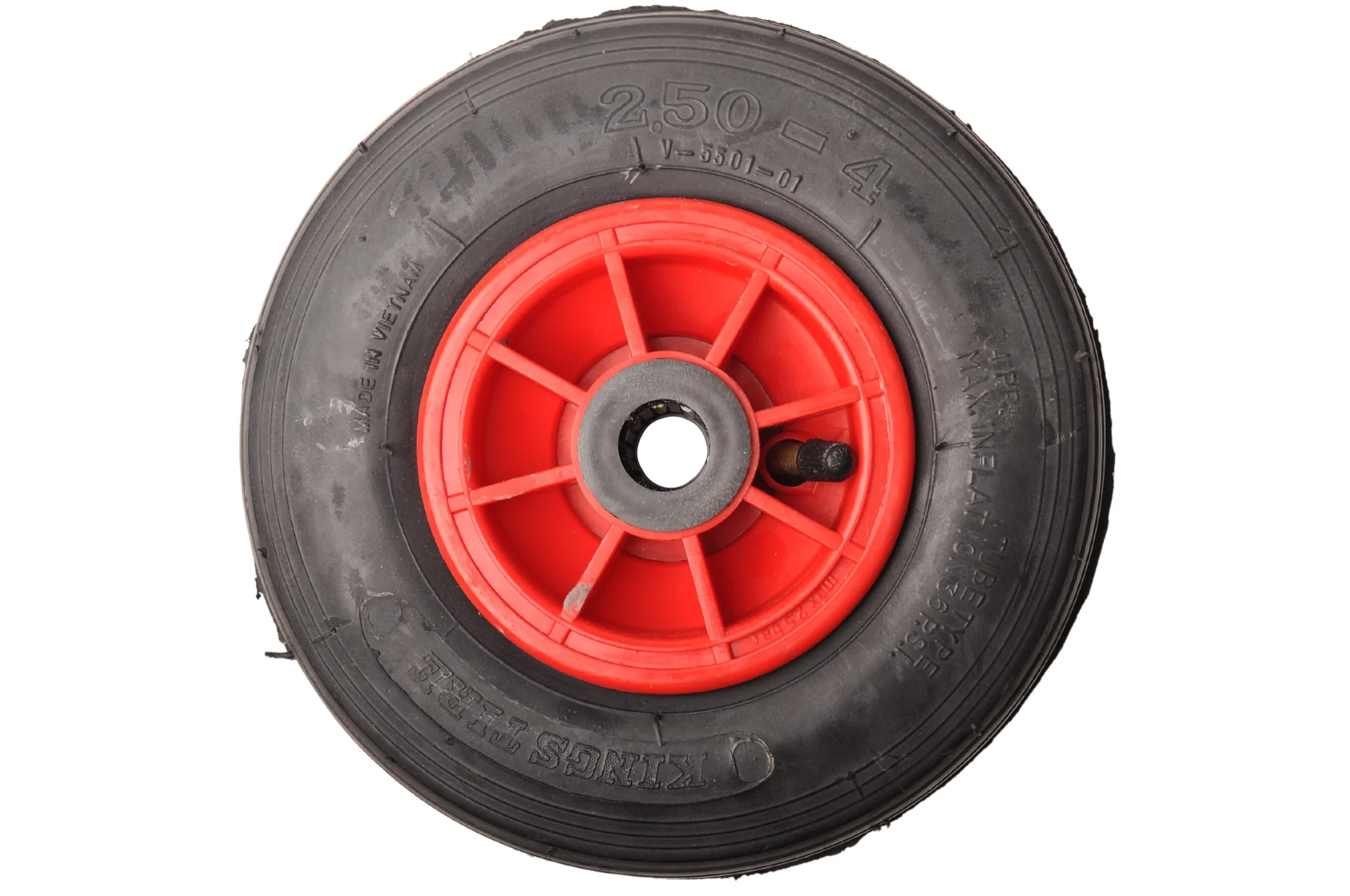 Sackkarrenrad - 2.50-4 - Luftreifen und Kunststofffelge - maximale Belastung: 75 kg - Achsloch/Nabendurchmesser: 20 mm - inklusive Rollenlager - Image 2