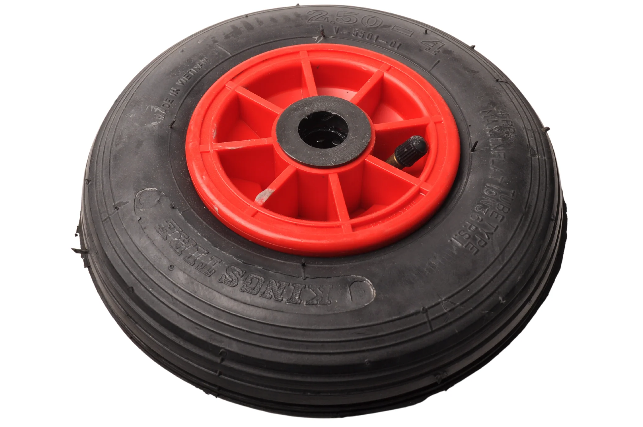 Sackkarrenrad - 2.50-4 - Luftreifen und Kunststofffelge - maximale Belastung: 75 kg - Achsloch/Nabendurchmesser: 20 mm - inklusive Rollenlager - Image 3