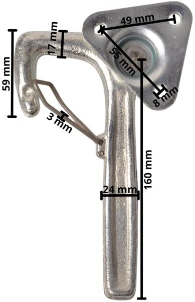 Winkelhebelverschluss LINKS klein Typ 1 mit Feder (kleine Montageplatte) - Image 4