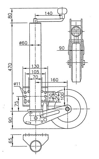 Winterhoff Stutzrad - rund 60 mm - Tragfähigkeit: 250 kg - automatisch - Image 8