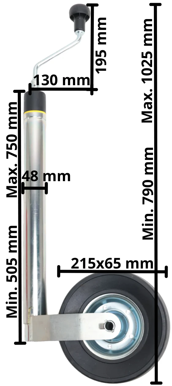 Stützrad Winterhoff - rund 48 mm - Tragfähigkeit: 150 kg - Stützlastwaage - Image 7