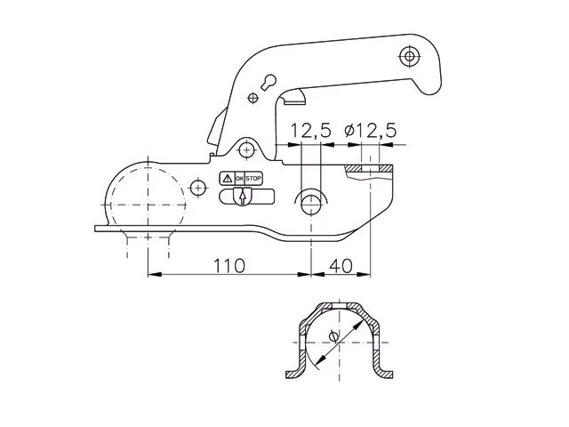 Winterhoff WW13N - rund 45 mm - 1500 kg - gebremste Kugelkupplung - Image 6