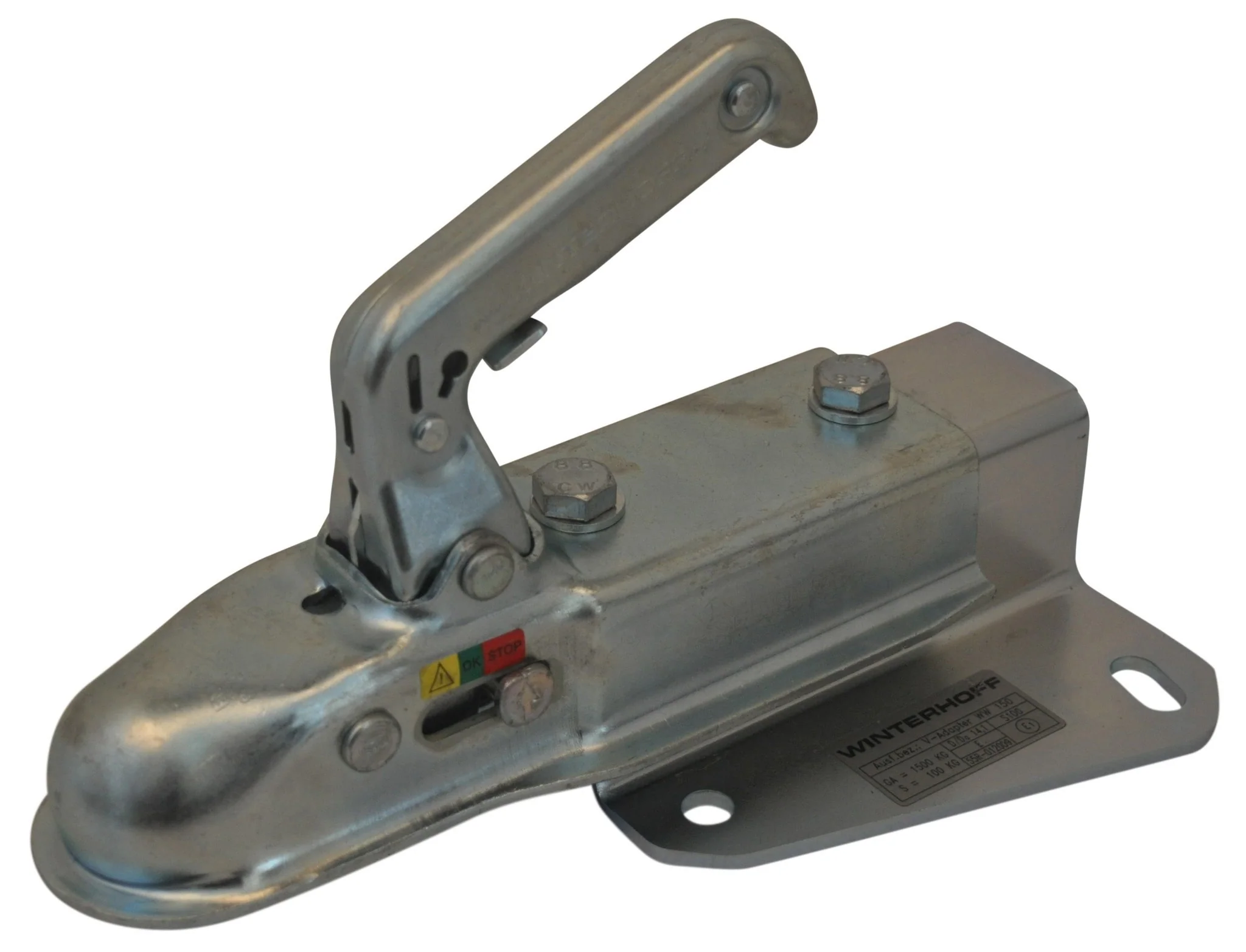 Winterhoff WW150VF Kugelkupplung  - Rohr 60 mm - 1500 kg - ungebremst - V-Deichsel