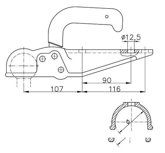 Winterhoff WW20-F2 - rund 70 mm - 2000 kg - ungebremste Kugelkupplung - Image 7