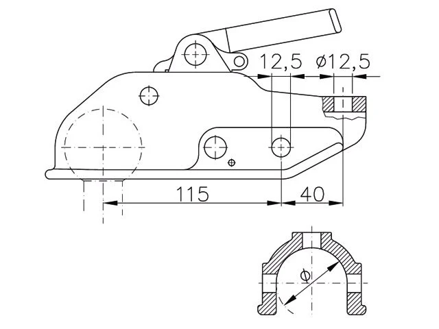 Winterhoff WW200 - rund 50 mm - 3000 kg - ungebremste Kugelkupplung - Image 5