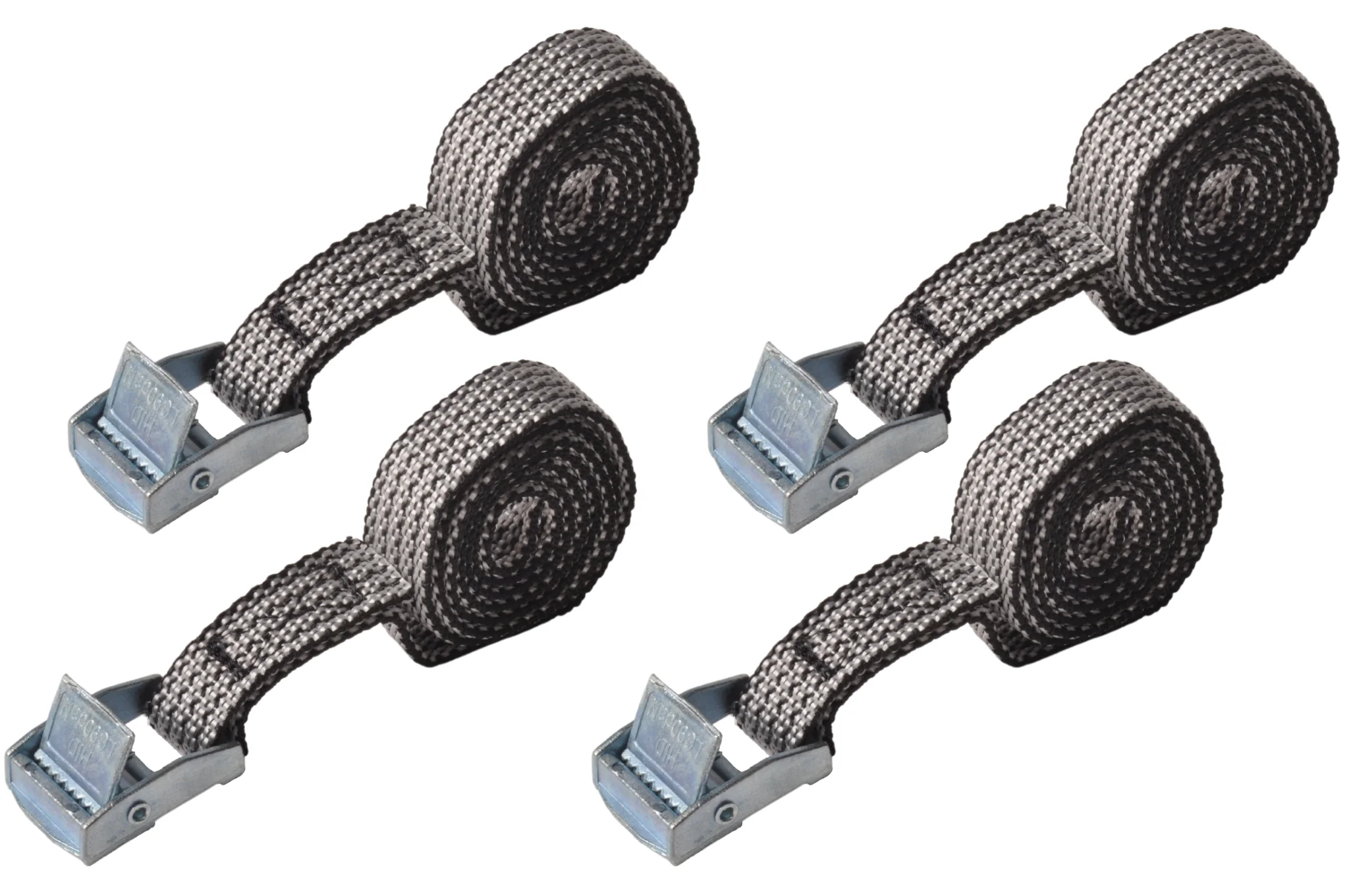 4 Stück Spanngurt - 80x1,6 cm - grau - Bruchlast 150 kg